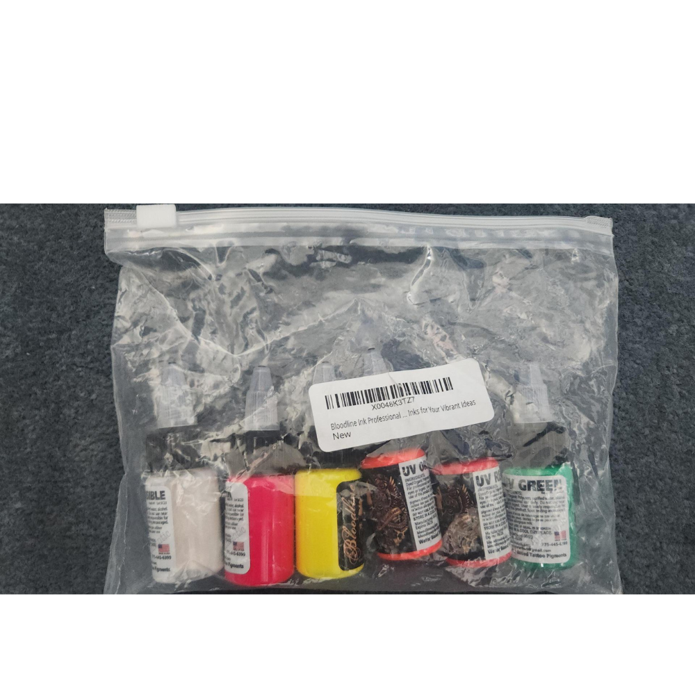 Bloodline Ink Professional Blacklight UV 6 Color Set