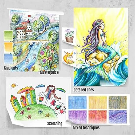 48-Piece Colored Pencils Set – Soft Core for Sketching, Shading & Coloring
