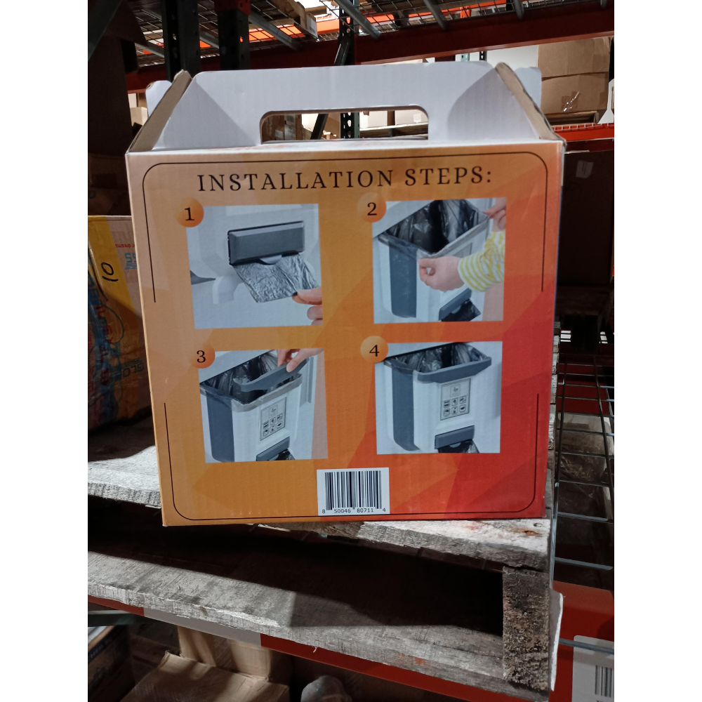 Foldable & hangable cabinet door trash can