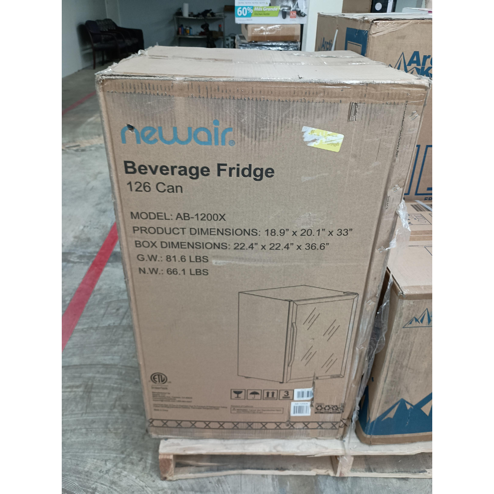 NewAir Premium Stainless Steel 126 Can Beverage Refrigerator