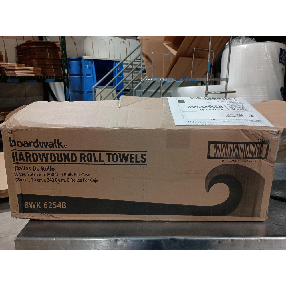 Boardwalk Hardwound Paper Towels, 8" x 800ft, 1-Ply, White, 6 Rolls/Carton
