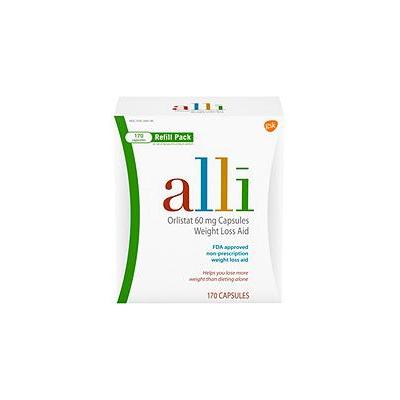 alli Orlistat 60 mg Capsules, 170 Count – FDA-Approved Over-the-Counter Weight Loss Aid
