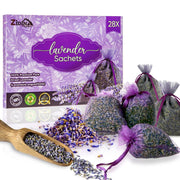 Zidina Natural Dried Lavender Sachet Bags for Drawers & Closets – 28 Pack