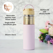Pinky Up Dana Loose Leaf Tea Infuser Tumbler, Travel Mug, 16oz, Lavender