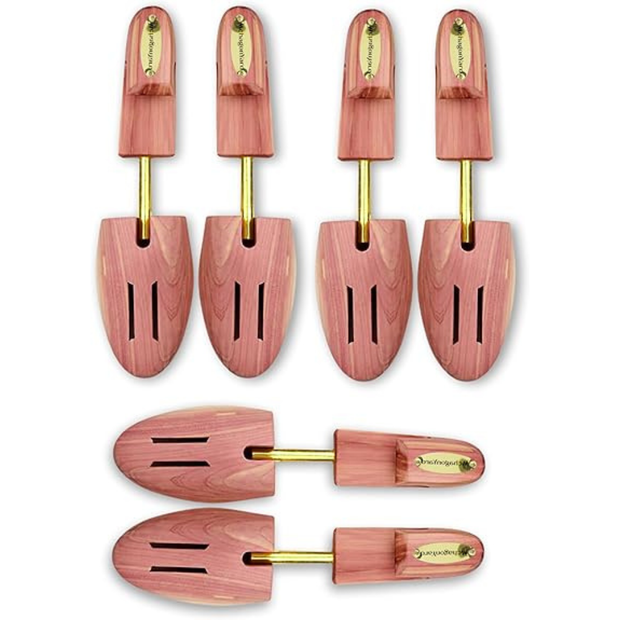 MohagonYard Aromatic Cedar Shoe Trees for Men 3 Pairs – Natural Cedar Wood, Adjustable, Shoe Shape Retention