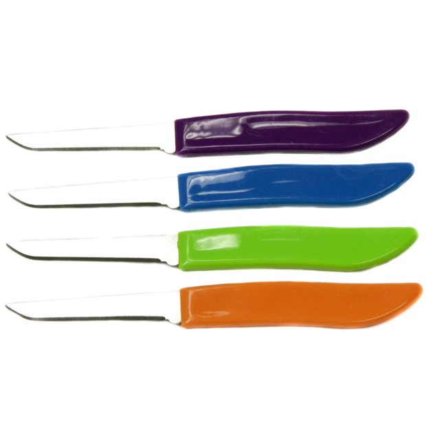 Chef Craft Select Paring Knife Set, 4-Piece – 2.5" Stainless Steel Blades, 6" Total Length, Assorted Colors | Precise Kitchen Cutting Tool