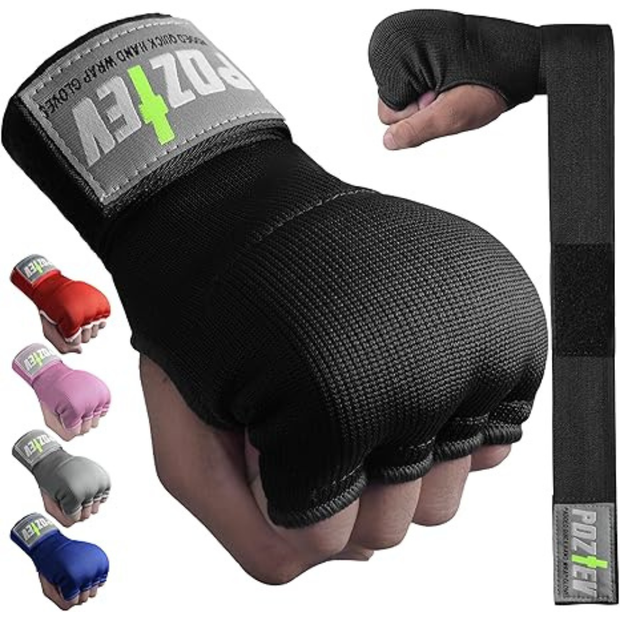 POZTEV Boxing Hand Wraps for Men & Women – Quick Wraps with Knuckle & Wrist Support for Boxing Gloves, MMA, Kickboxing & Muay Thai Training