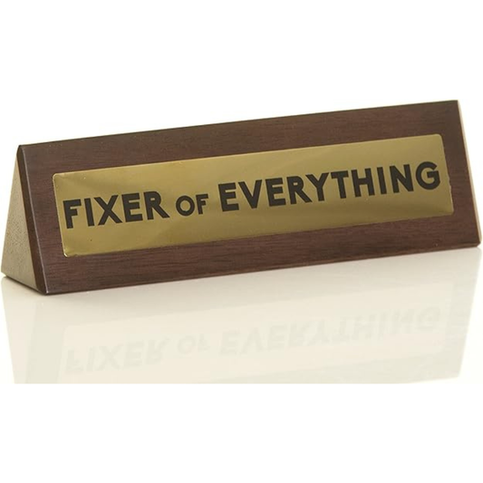 Personalised Fixer of Everything Wooden Desk Sign