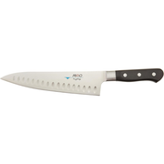 MAC Knife Professional Series 8" Chef's Knife with Dimples – Japanese Steel, Granton Edge, Triple-Riveted Black Handle
