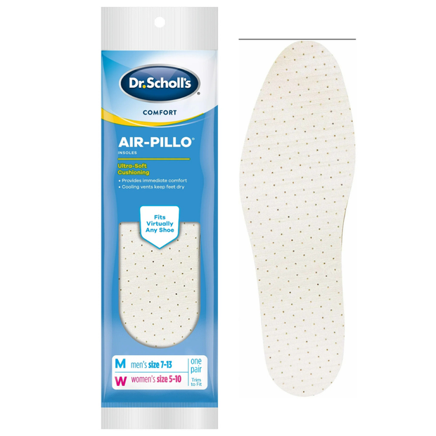 Dr. Scholl's AIR-PILLO Comfort Insoles – Ultra-Soft 2-Layer Foam, 1 Pair, Fits Any Shoe