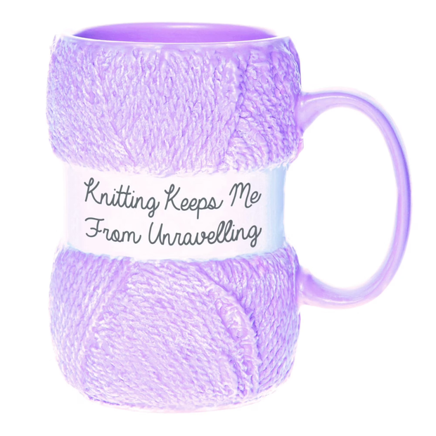 Boxer Knitting Yarn Ball Mug – Funny Quote Skein-Shaped Ceramic Coffee Cup, 12 oz | Novelty Gift for Knitters & Craft Lovers