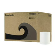 Boardwalk Hardwound One-Ply Bleached White Paper Towels - 6 Rolls