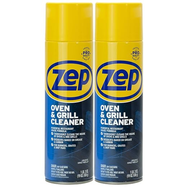 Zep Heavy-Duty Oven & Grill Cleaner 19 oz 2-Pack – Aerosol Grease Cutter Professional Grade