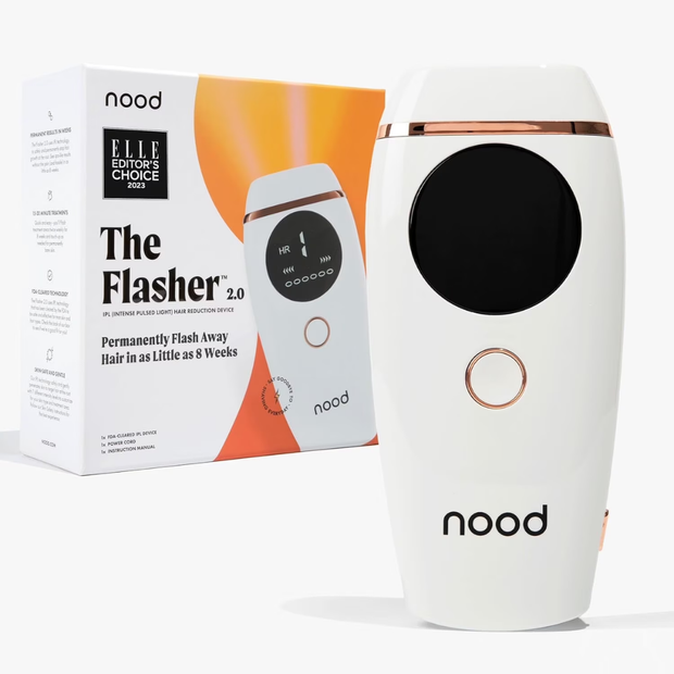 Nood Flasher 2.0 IPL Hair Removal Device-Pain-Free Permanent Hair Removal for Face &amp; Body, Fast At-Home Laser Alternative