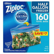 Ziploc Half Gallon Freezer Bags, 160ct