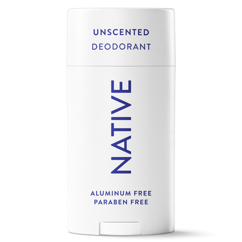 Native Fragrance-Free Deodorant Stick – 72-Hour Protection, Aluminum Free, Paraben Free, Unscented