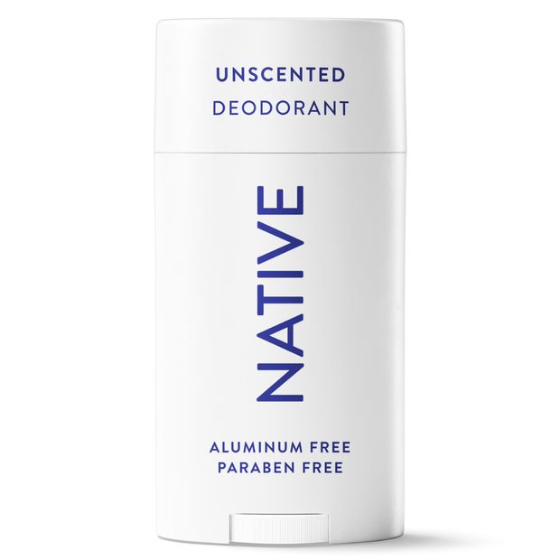 Native Fragrance-Free Deodorant Stick – 72-Hour Protection, Aluminum Free, Paraben Free, Unscented