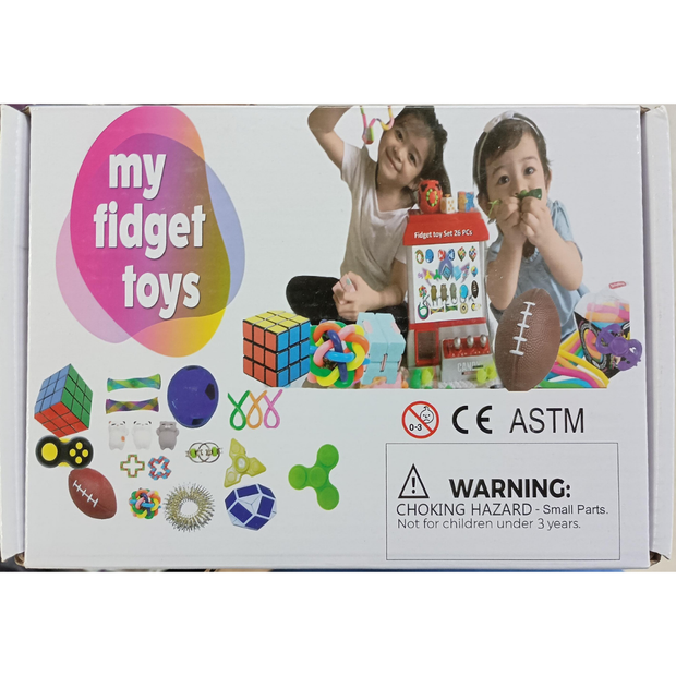 26-Piece Fidget Toy Set for Kids & Adults – Sensory Variety Pack with Spinners, Cubes & More