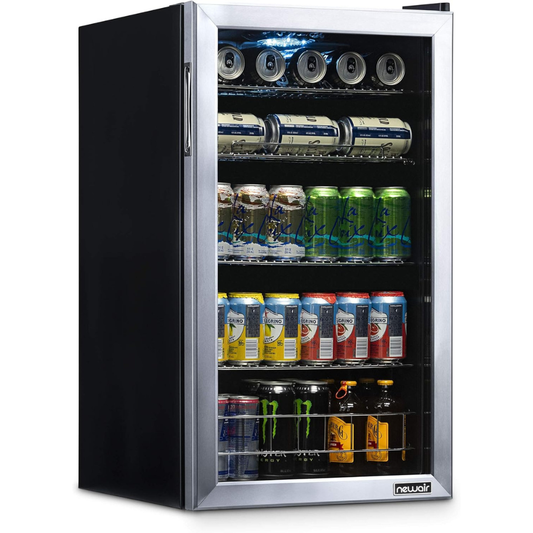NewAir Premium Stainless Steel 126 Can Beverage Refrigerator