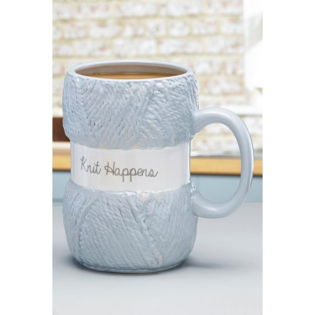 Boxer Knitting Yarn Ball Mug – Funny Quote Skein-Shaped Ceramic Coffee Cup, 12 oz | Novelty Gift for Knitters & Craft Lovers