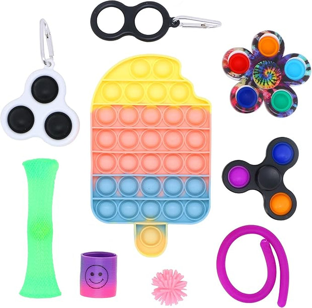 Silicone Pop It Fidget Toy - Stress Relief Sensory Push Bubble Toy