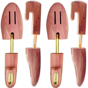 Cedar Shoe Trees for Men (2 Pairs) | Adjustable Wooden Shoe Shaper – Odorless & Anti-Crease for Sneakers, Boots & Dress Shoes