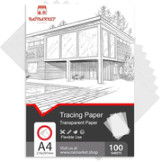 Raimarket Premium Tracing Paper 100 Sheets A4 – Transparent Tracing Paper Pack for Art, Design & Architecture