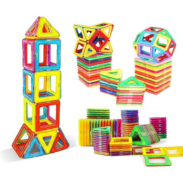 Nictoy Magnetic Blocks 30 Pieces – Magnetic Building Tiles Toddler STEM Toy, Multicolour Shapes