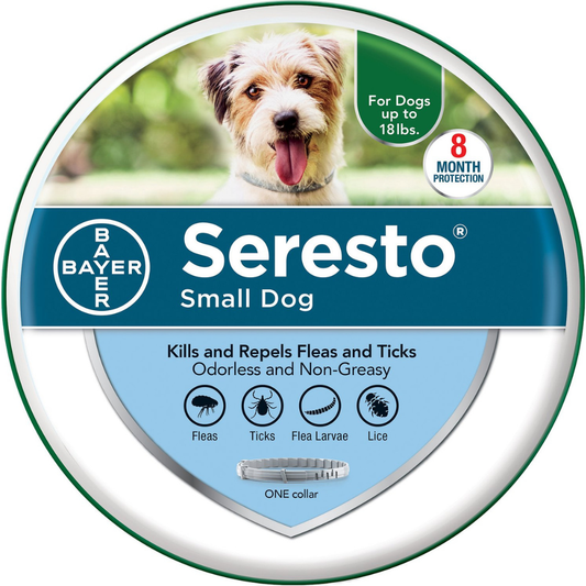 (2 pack) Seresto Flea & Tick Collar For Dogs Up to 18 lbs., Vet-Recommended, 8 Month Protection