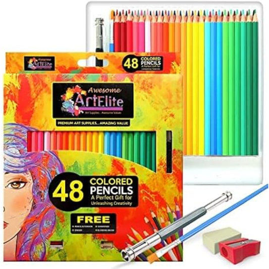 48-Piece Colored Pencils Set – Soft Core for Sketching, Shading & Coloring