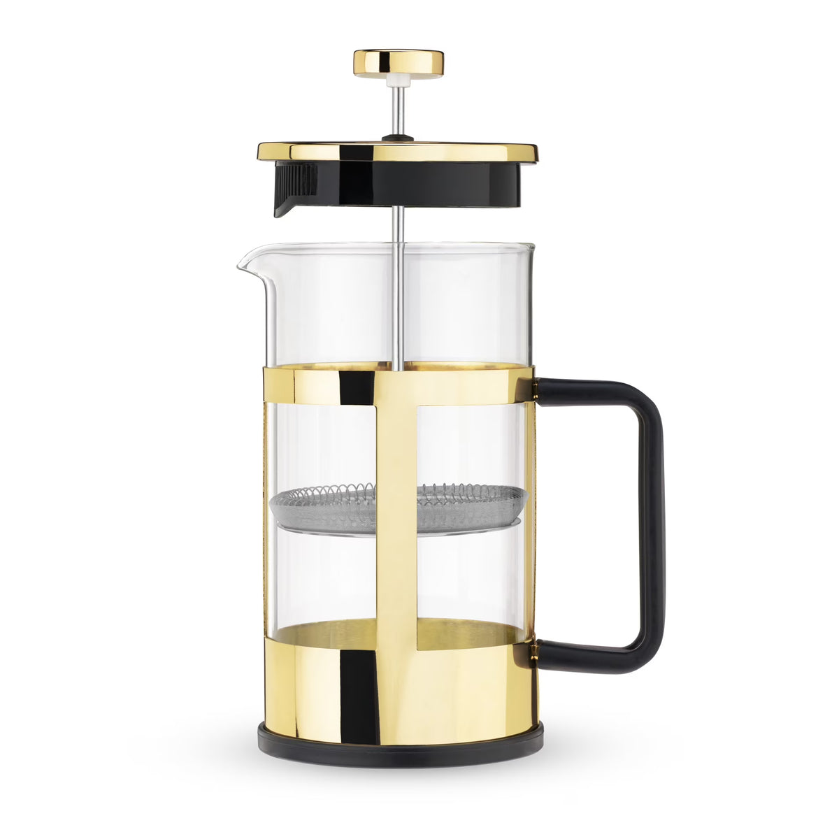 Pinky Up French Press Coffee Maker, Coffee and Tea Brewer, 34 oz, Gold