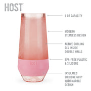HOST Champagne FREEZE Cooling Cups, Blush Tint, 9 oz – Set of 2