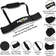 POZTEV Arm Blaster for Biceps & Triceps | Adjustable Bicep Curl Support Bar with Neck Strap | Heavy Duty Isolation Trainer for Muscle Building (Black)