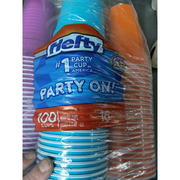 Hefty Everyday 16 oz Disposable Party Cups 100 Pack – Assorted Bright Colours, Cold Drink Plastic Cups for Parties & Events