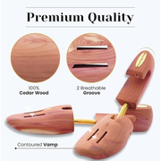 MohagonYard Aromatic Cedar Shoe Trees for Men 3 Pairs – Natural Cedar Wood, Adjustable, Shoe Shape Retention