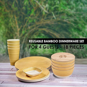 Earth's Dreams Bamboo Dinnerware Set - Reusable Eco-Friendly Dishes