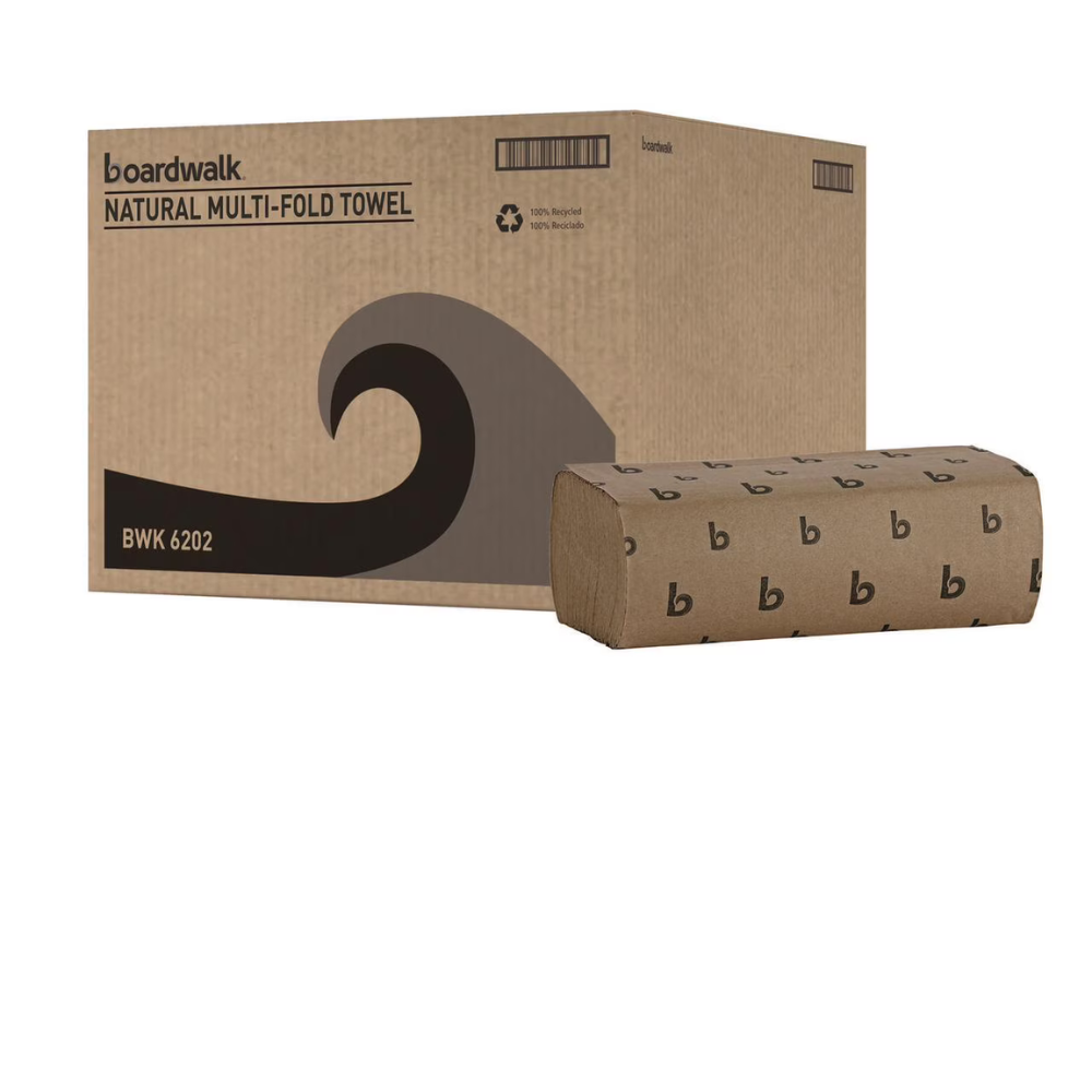Boardwalk Multifold Commercial Paper Towels - Natural Brown 16 Packs