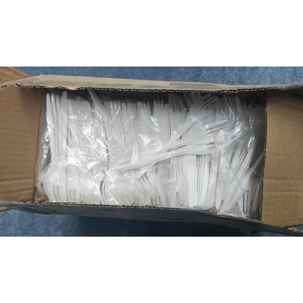 Boardwalk White Plastic Forks - 600 Count Bulk Pack