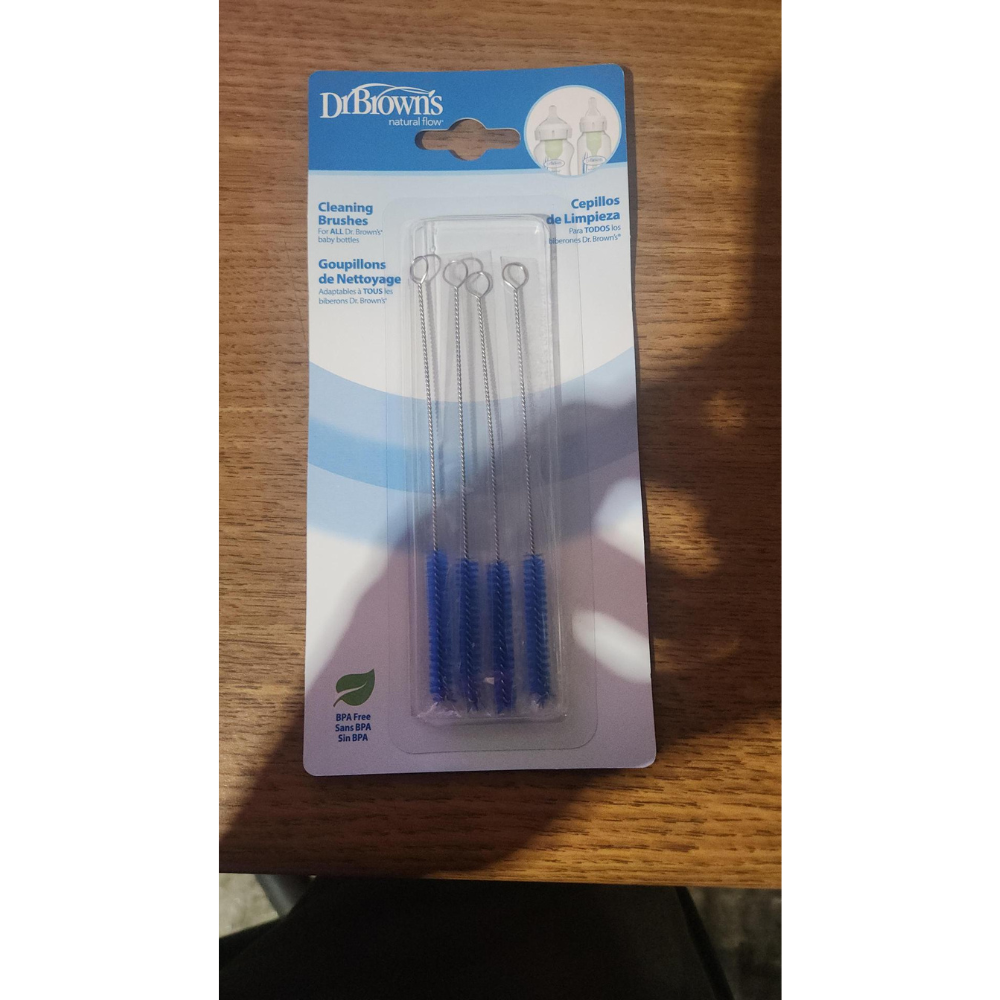 Dr. Brown's Natural Flow Reusable Vent System Baby Bottle Bristle Cleaning Brushes - 4ct
