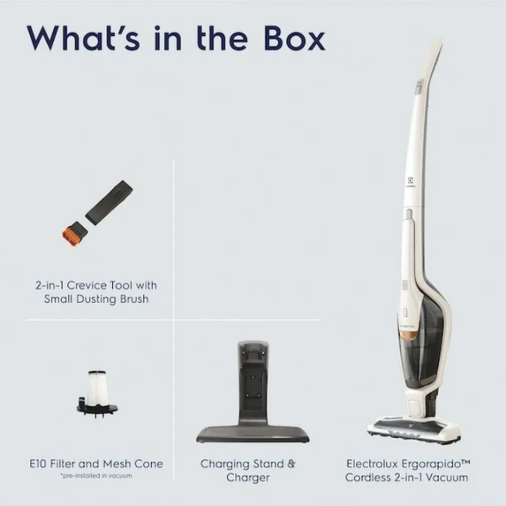 Electrolux Ergorapido Cordless 2-in-1 Vacuum EHVS2510AW - White