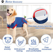 Doglemi Dog Recovery Suit Size M – Breathable Cotton, Anti-Licking Surgical Suit for Spay, Neuter & Wound Protection | Easy Pee & Poop | Small Breeds