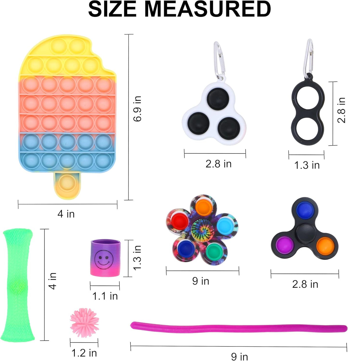 Silicone Pop It Fidget Toy - Stress Relief Sensory Push Bubble Toy
