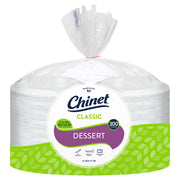 Chinet Classic White 6.75-Inch Disposable Appetizer & Dessert Plates, 300 Count