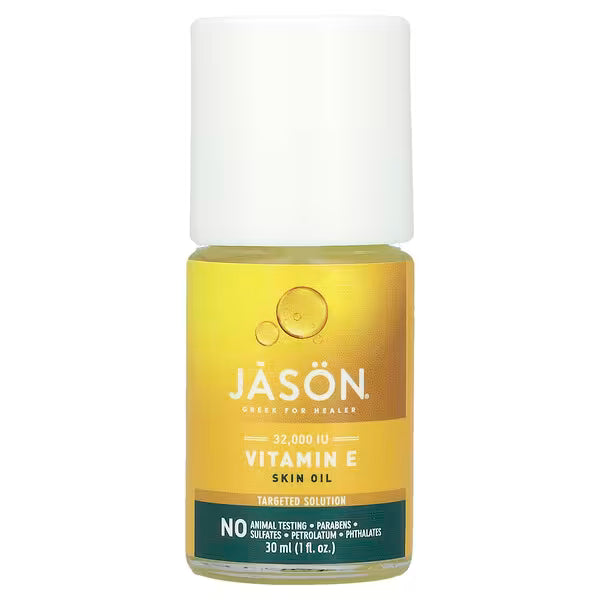 JĀSÖN Vitamin E 32,000 IU Skin Oil – 1 fl oz (30 mL) Each, Moisturizing Skin Care Oil for Dry Skin, Pack of 2