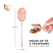 Pinky Up Pineapple Shaped Tea Ball, Reusable Loose Leaf Tea Infuser, Brew Tea with ease, Stainless Steel, Rose Gold