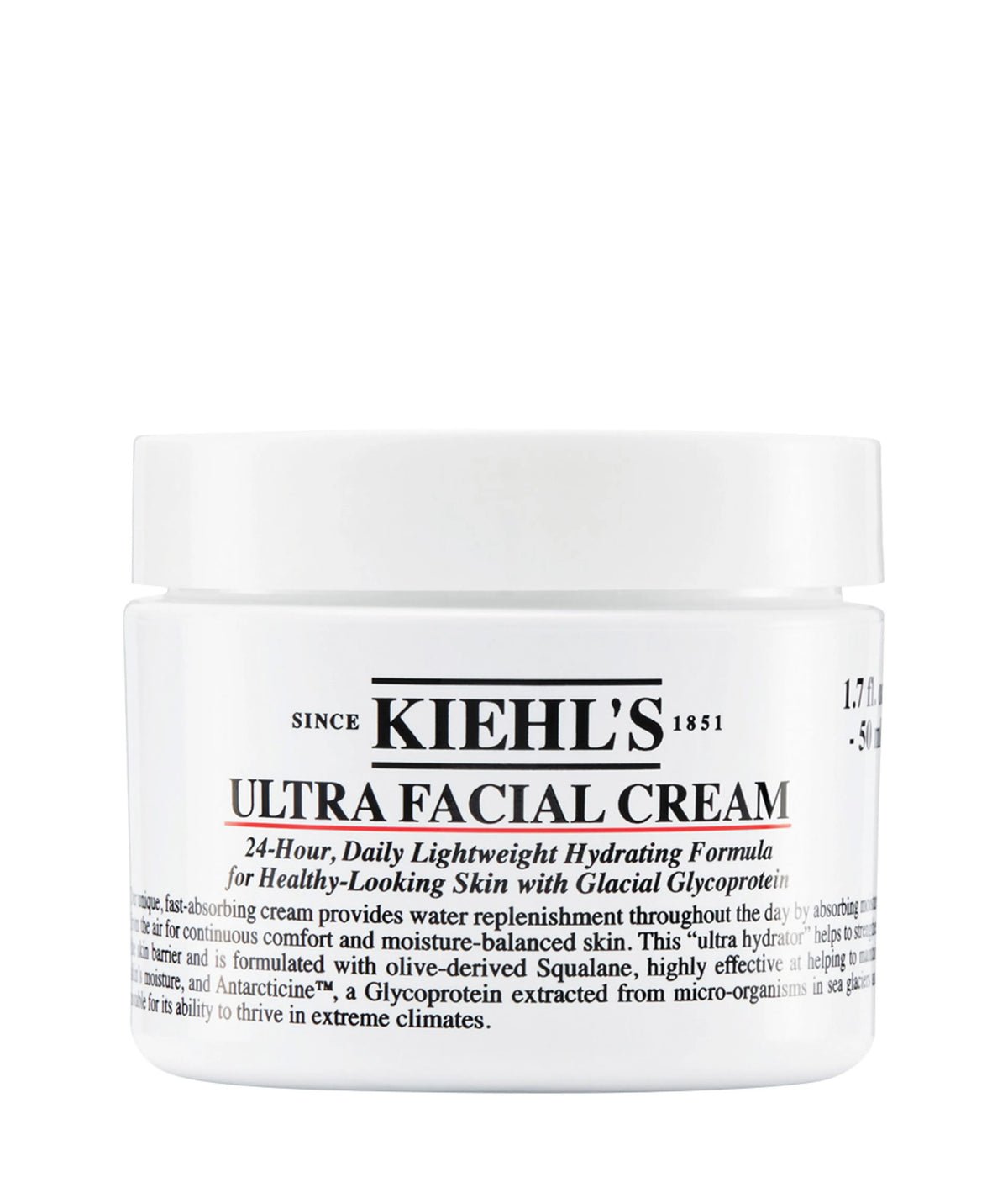 Kiehl’s Ultra Facial Cream with 4.5% Squalane – Lightweight Daily Face Moisturizer, 1.7 oz (50 mL)