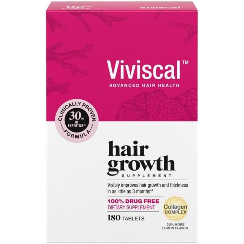 Viviscal Hair Growth Supplements for Women – Biotin & Collagen, 180 Tablets (90-Day Supply)
