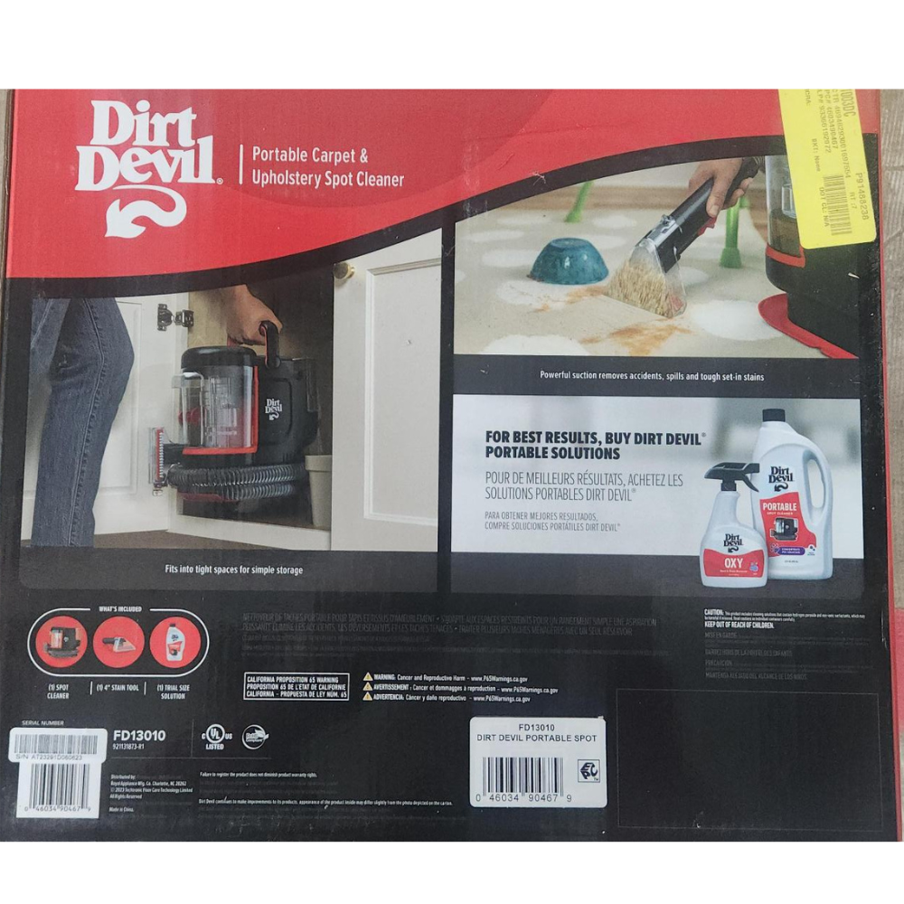 Dirt Devil Portable Carpet & Upholstery Spot Cleaner FD13010