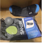 SANZIX Plantar Fasciitis Night Splint – Adjustable Foot & Achilles Support Brace, Drop Foot Brace, Includes Massage Ball