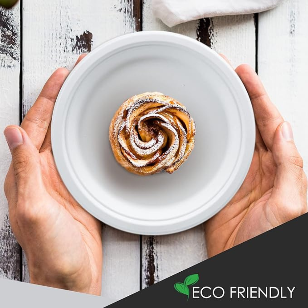 Earth's Dreams 100% Compostable Paper Plates White Small 6" Pack of 25